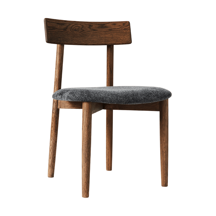 Tetra stol med sete - Granittfarget stoff-mørkfarget eik - MUUBS