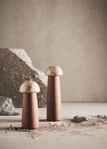 Yami salt- og pepperkvern S - Karbonisert asketre-marmor - MUUBS