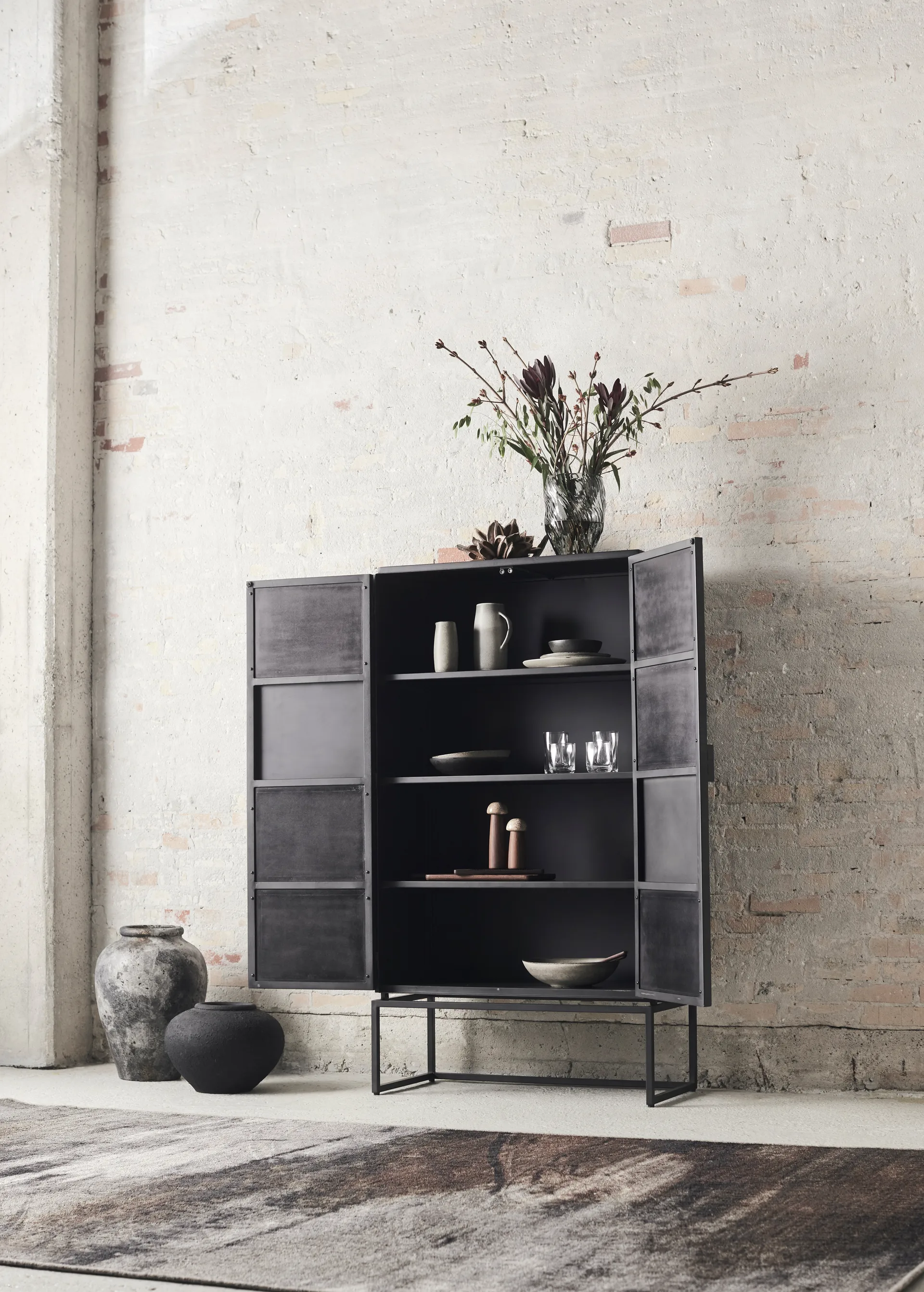 Yami salt- og pepperkvern S, Karbonisert asketre-marmor MUUBS