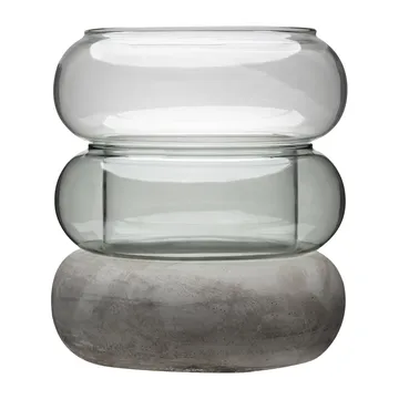 Bagel vase/lyslykt 22 cm - Grå - Muurla