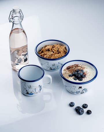 Blueberries emaljekopp 37 cl - Hvit - Muurla