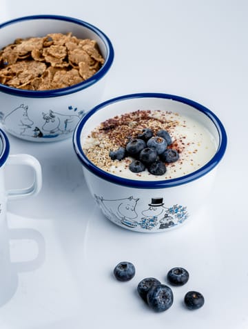 Blueberries emaljeskål 60 cl - Hvit - Muurla
