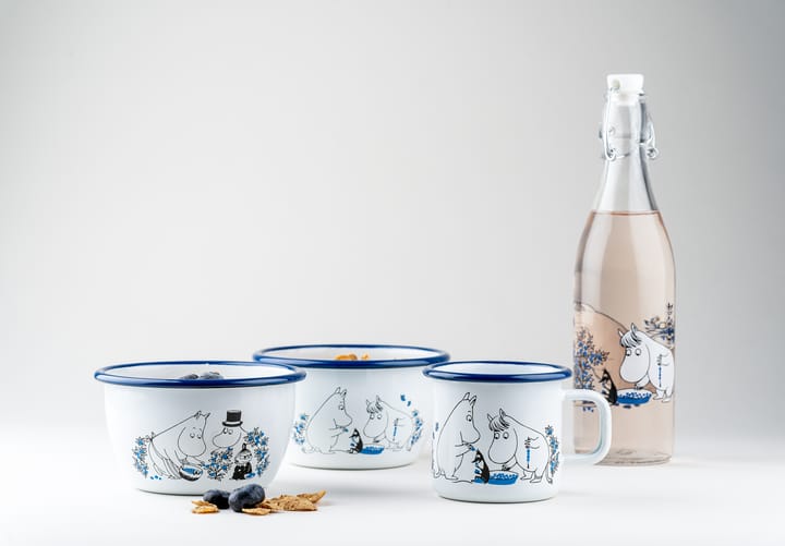 Blueberries emaljeskål 60 cl, Hvit Muurla