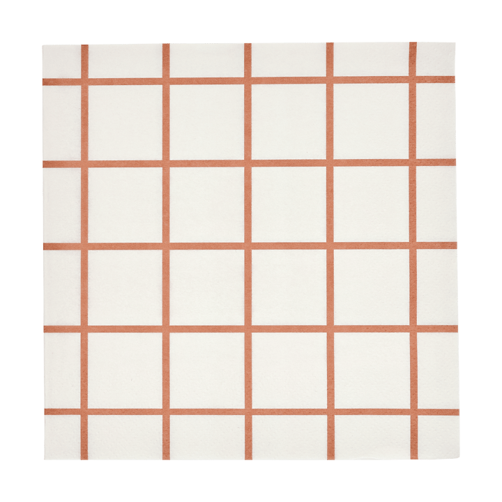 Check & Stripes papirserviett 33x33 cm 20-pakning - Beige - Muurla
