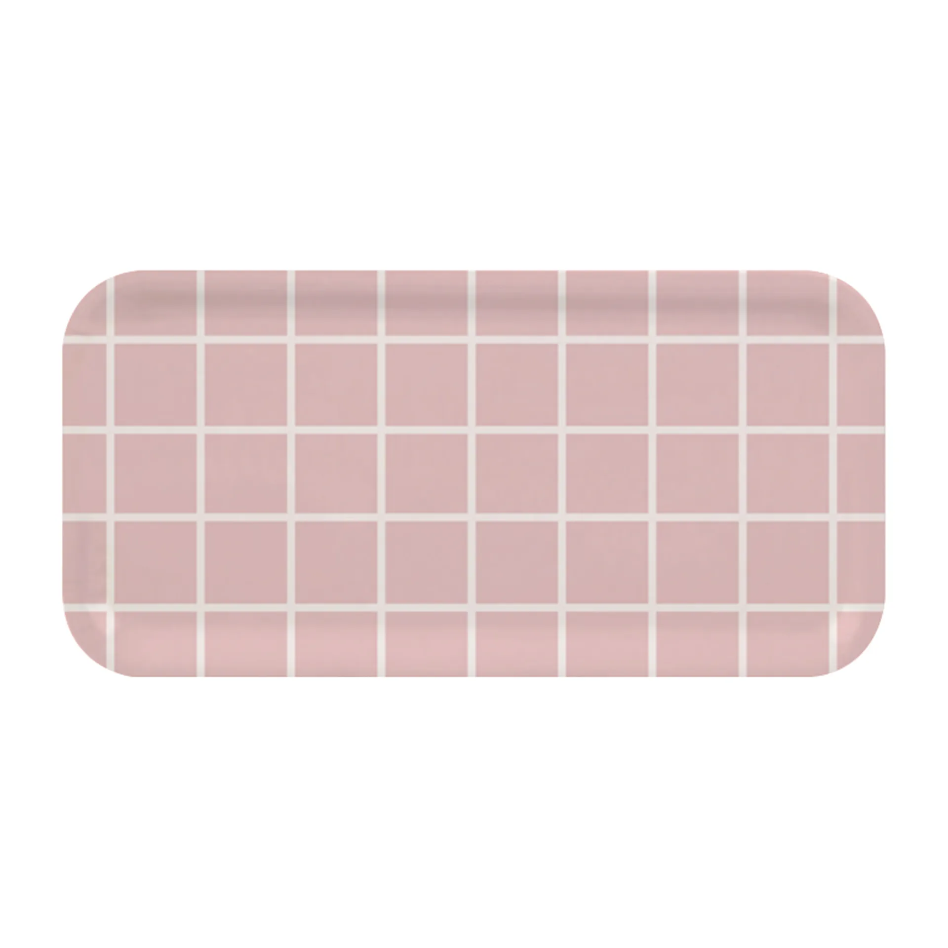 Checks & Stripes brett 13 x 27 cm, Rosa-hvit Muurla