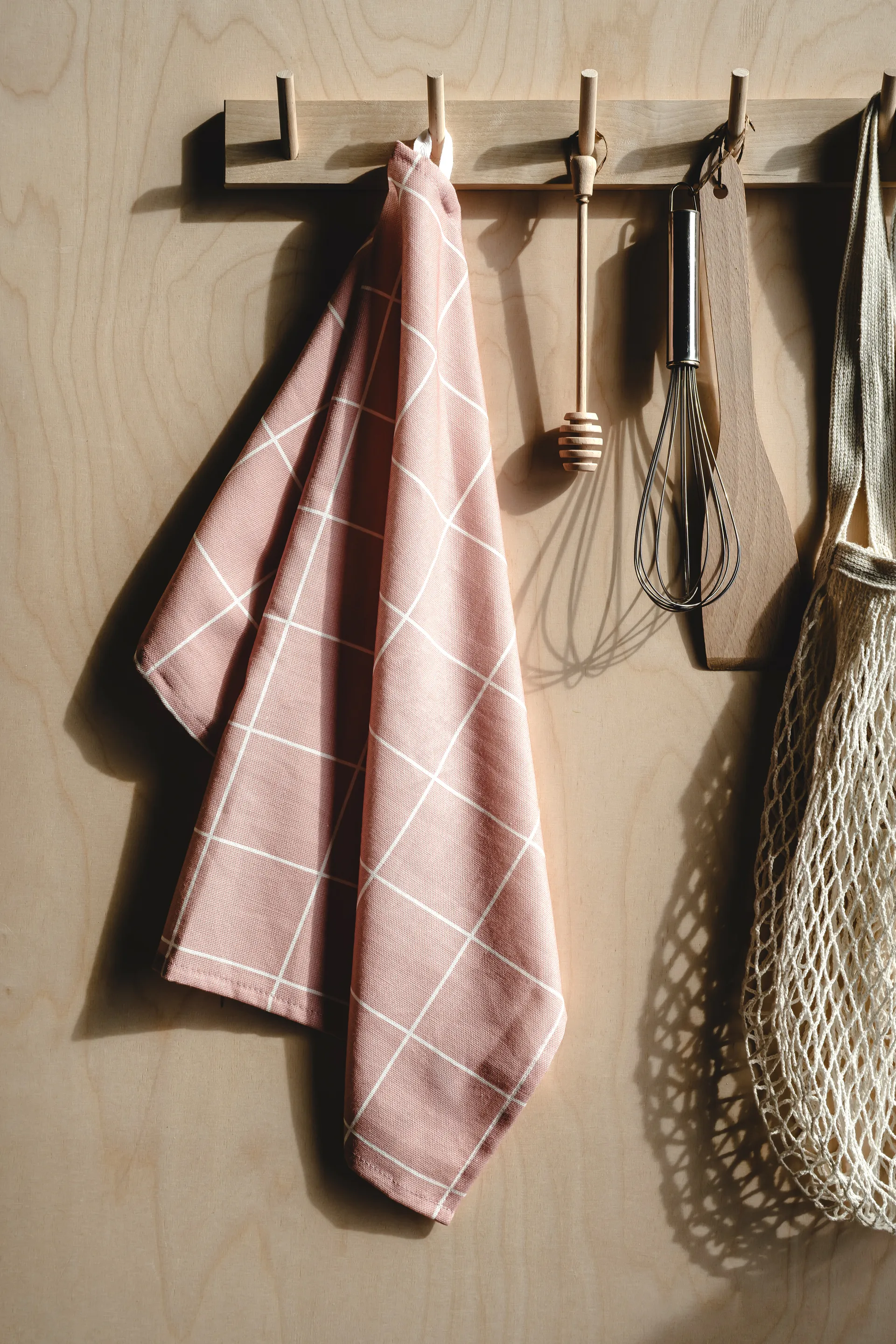 Checks & Stripes kjøkkenhåndkle 50x70 cm, Pink Muurla