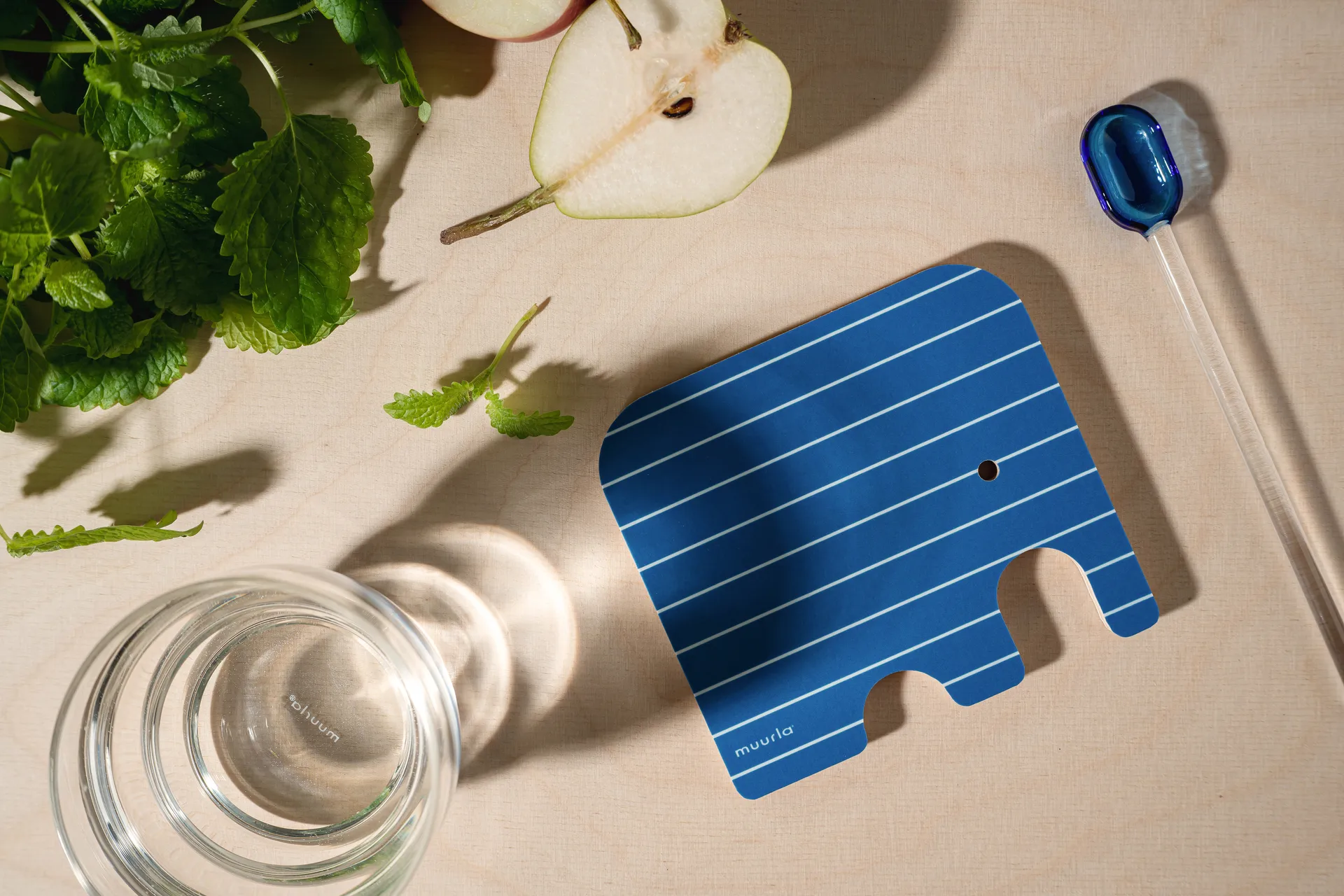 Elephant glassbrikke 11x10 cm, Blue Muurla