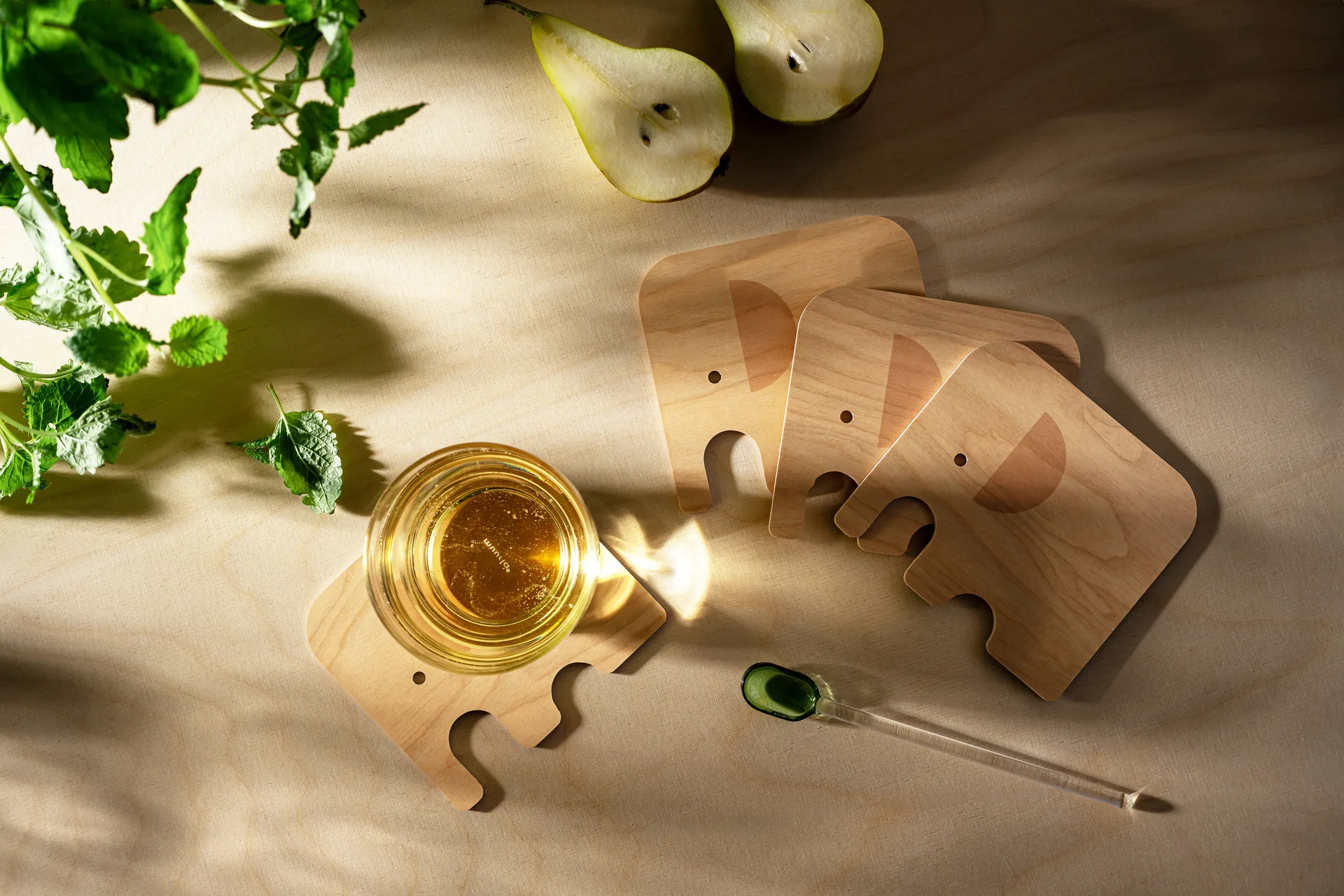 Elephant glassbrikke 11x10 cm, Blue Muurla