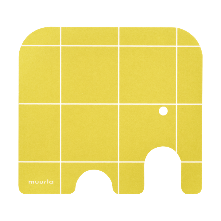 Elephant glassbrikke 11x10 cm - Yellow - Muurla