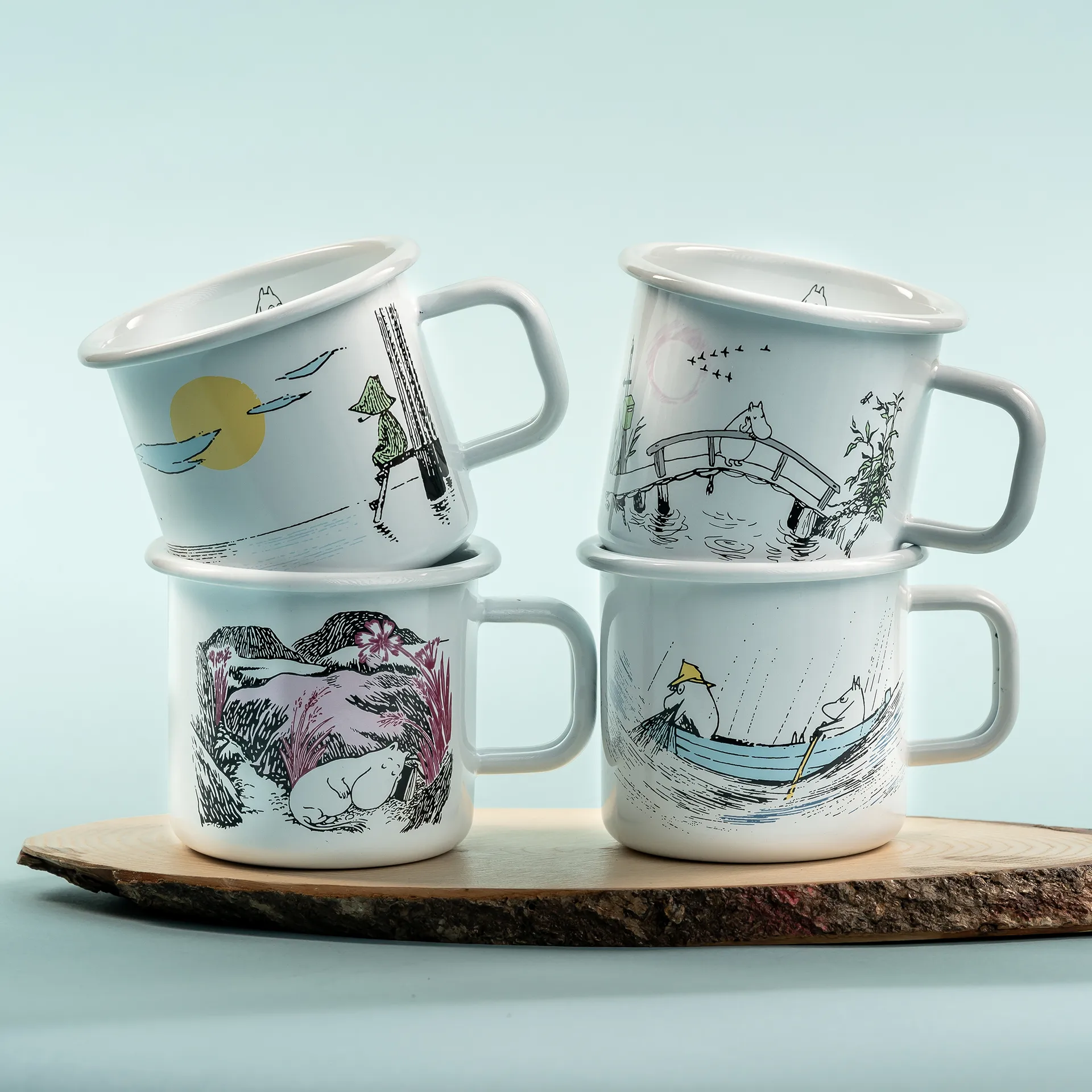 Gone fishing emaljekopp 37 cl, Hvit Muurla