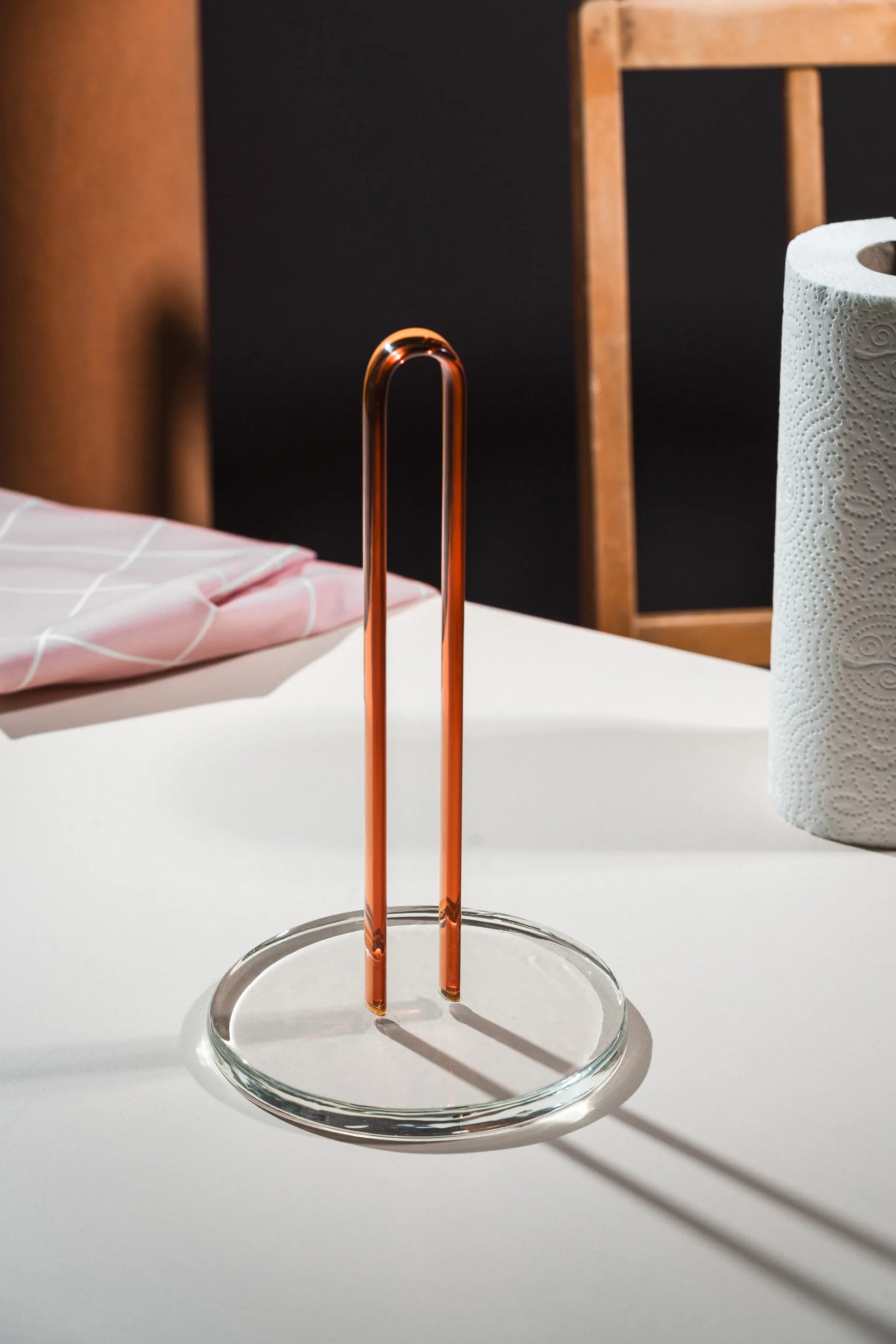 Loop kjøkkenpapirholder 26 cm, Klar-amber Muurla