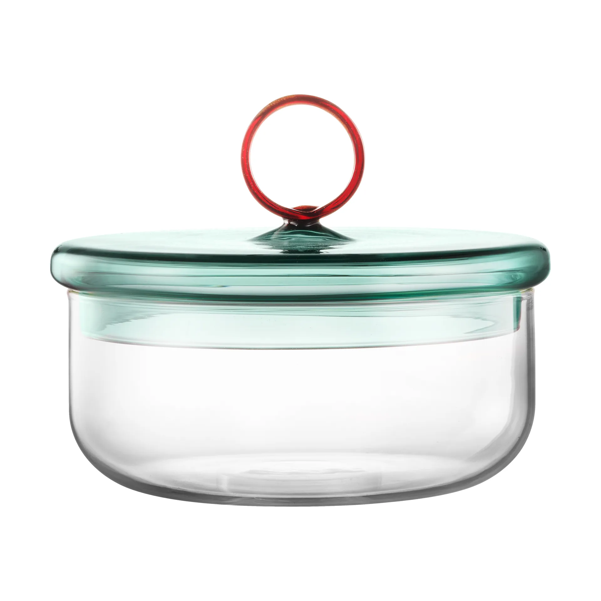 Loop lav skål med lokk Ø15 cm, Klar-teal-amber Muurla