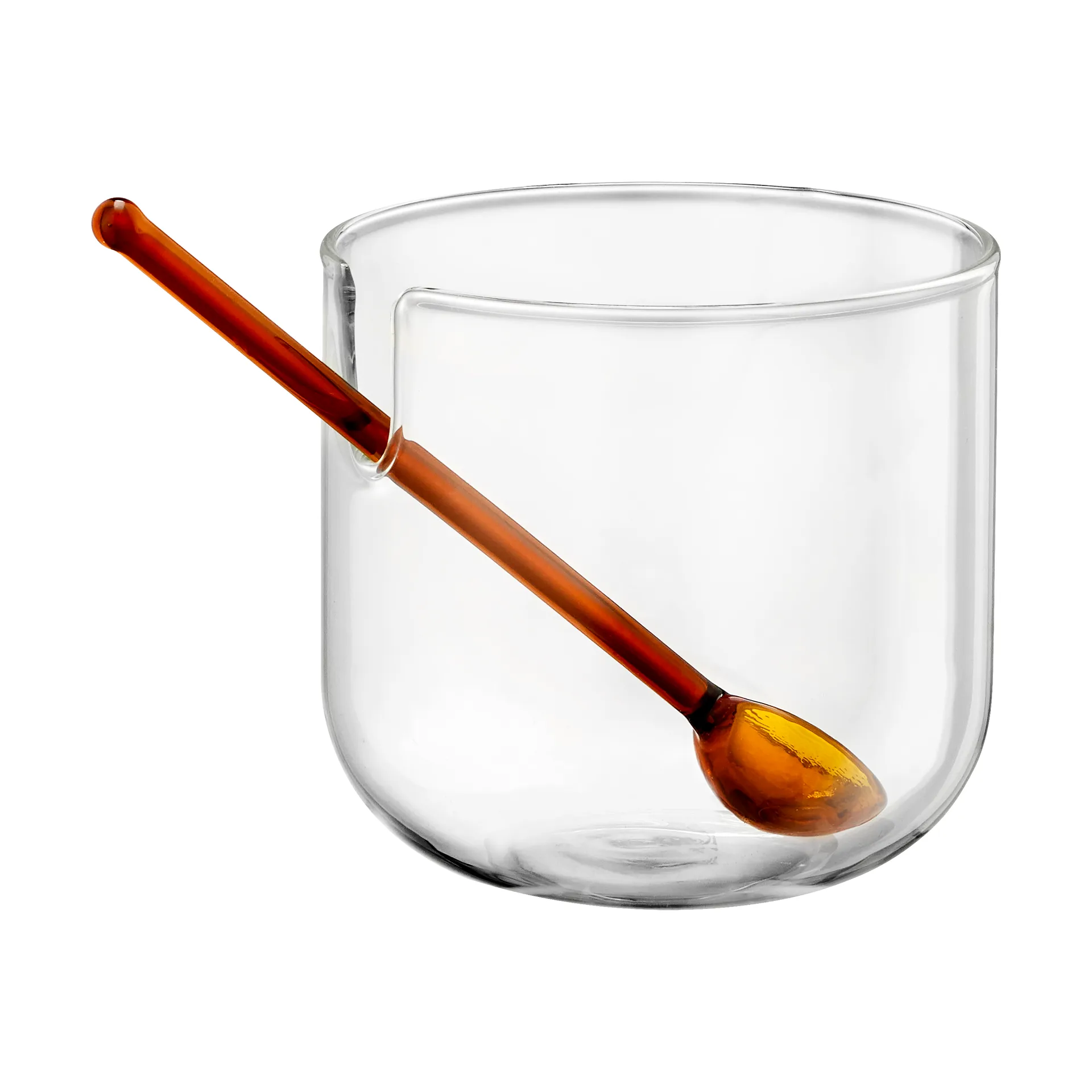 Loop sukkerskål inkl. skje Ø14 cm, Klar-pink-amber Muurla