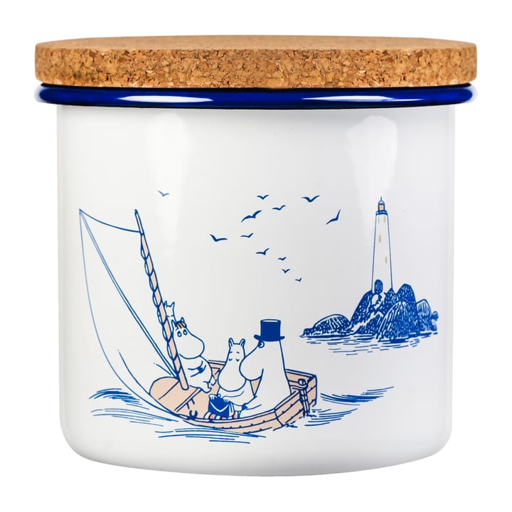 Moomin emaljekrukke med korklokk 1,3 l - Sailors - Muurla