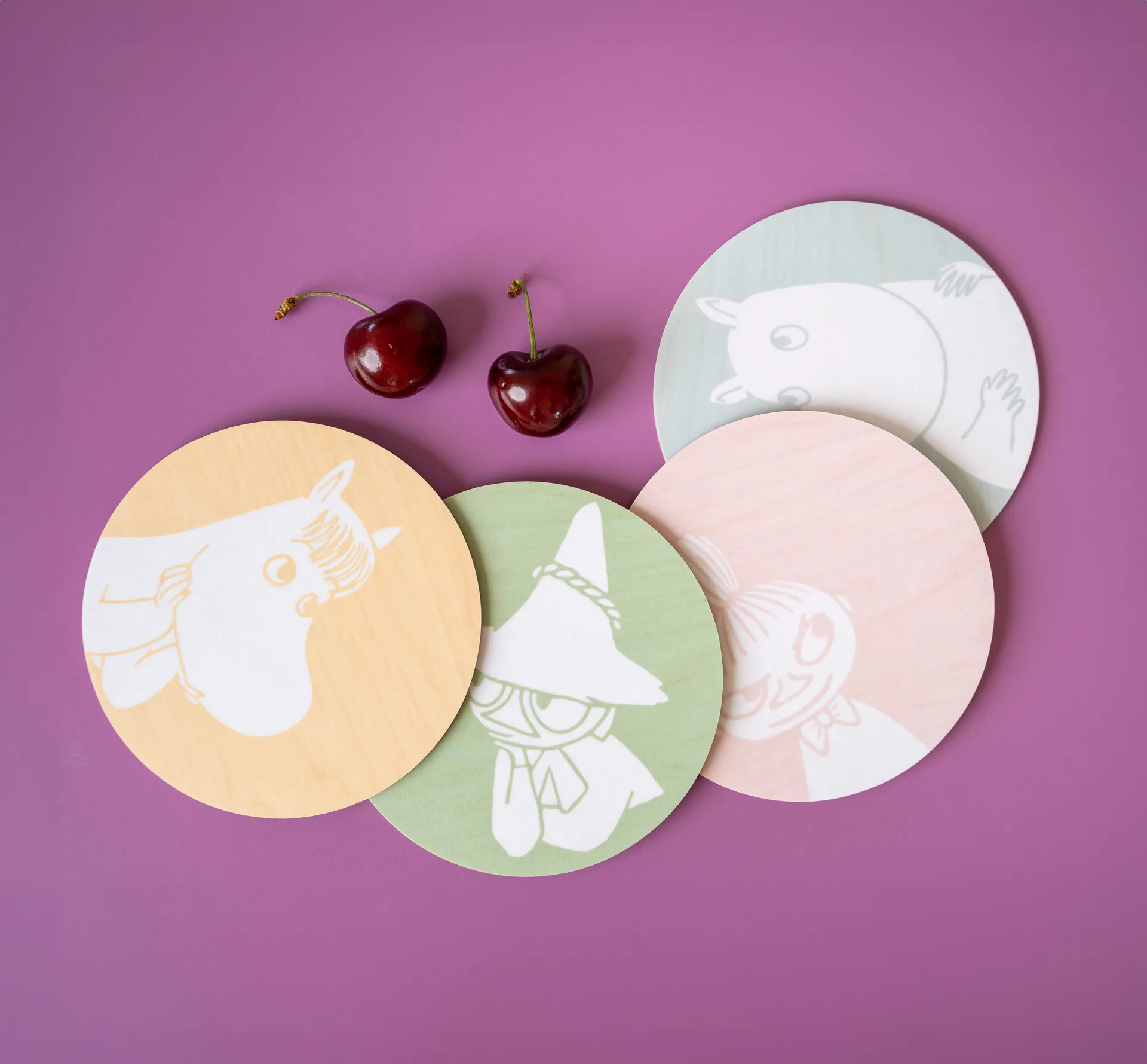 Moomin glassunderlag Ø10 cm 4-pakning, Moomin characters Muurla