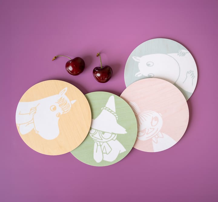 Moomin glassunderlag Ø10 cm 4-pakning, Moomin characters Muurla