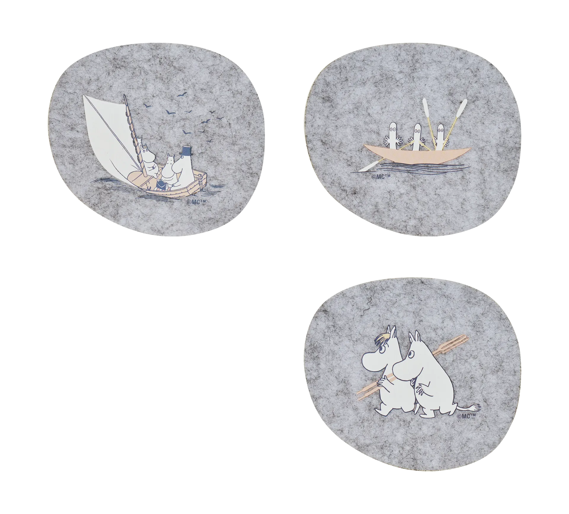 Moomin glassunderlag 9,5x11 cm 4 deler, Sailors Muurla