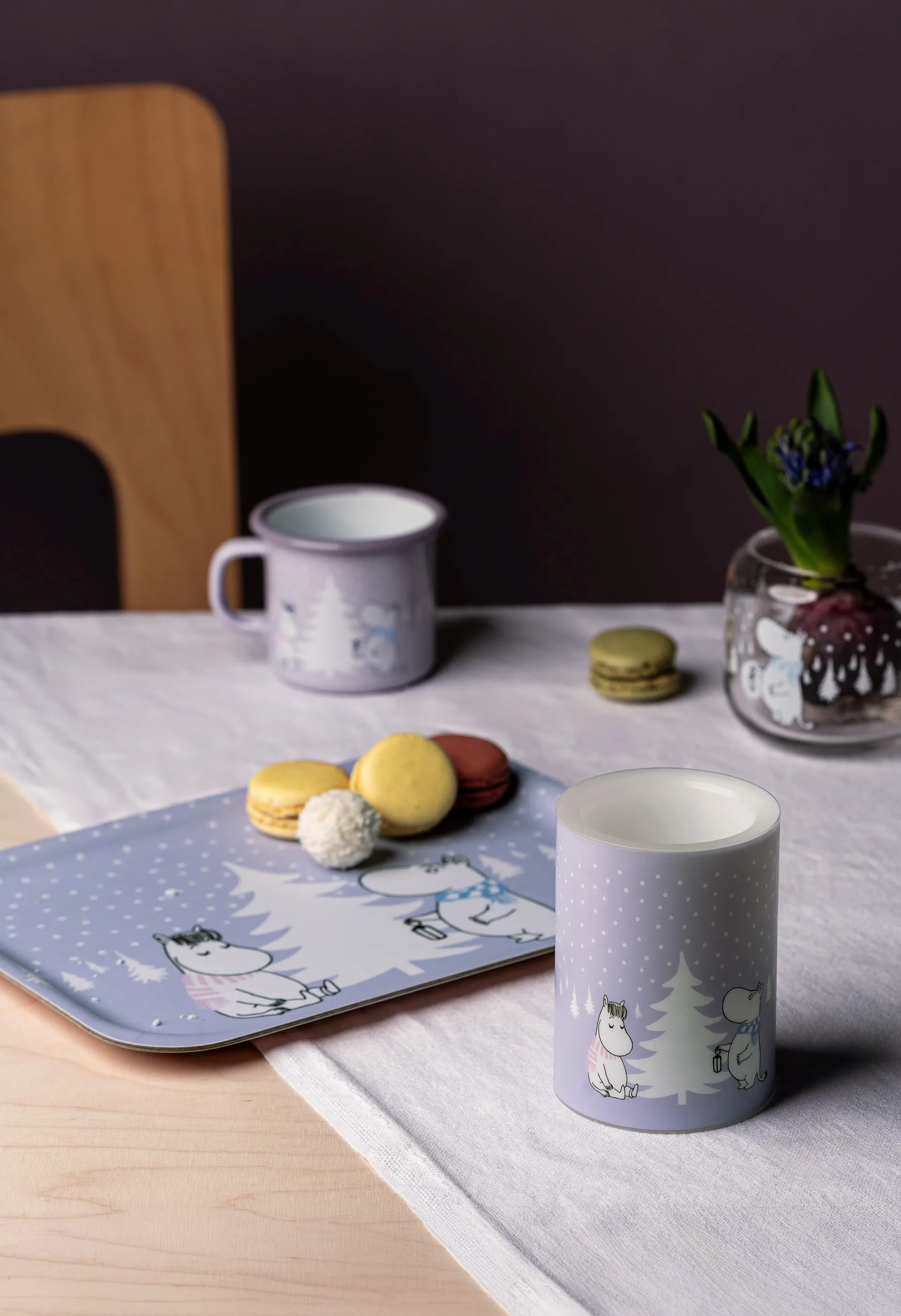 Moomin kubbelys LED 10 cm, Snowfall Muurla