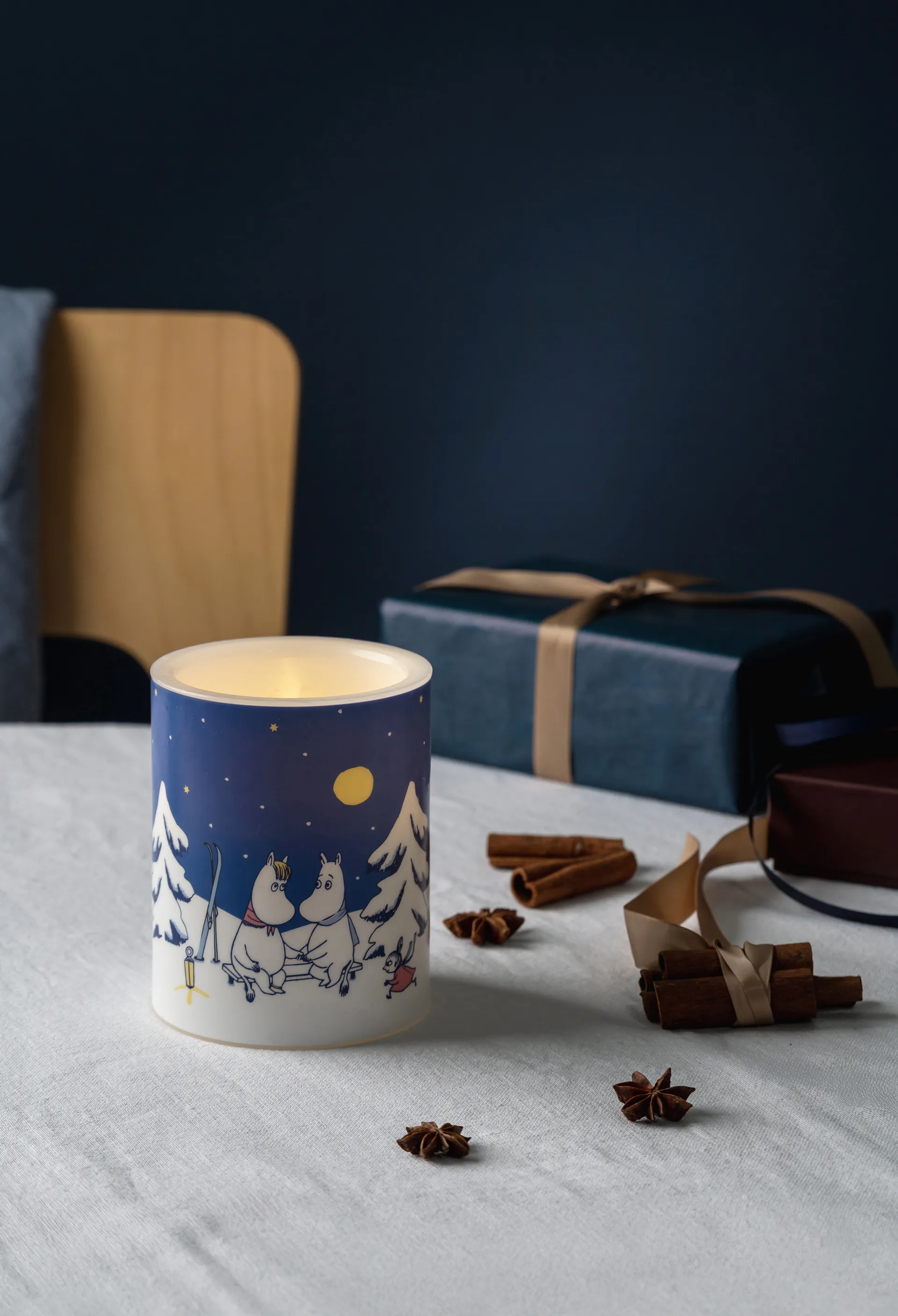 Moomin kubbelys LED 12,5 cm, Starry night Muurla