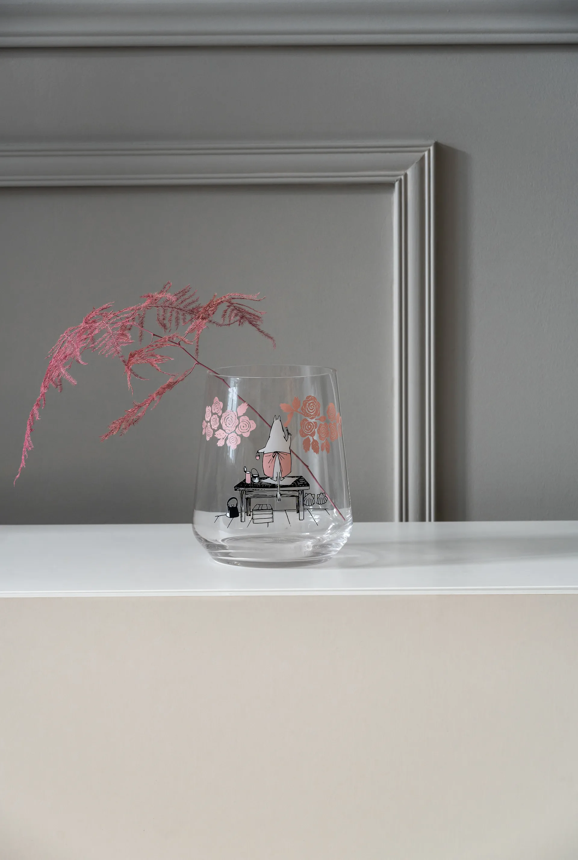 Moomin Originals lykt/vase 17,5 cm, Roser Muurla