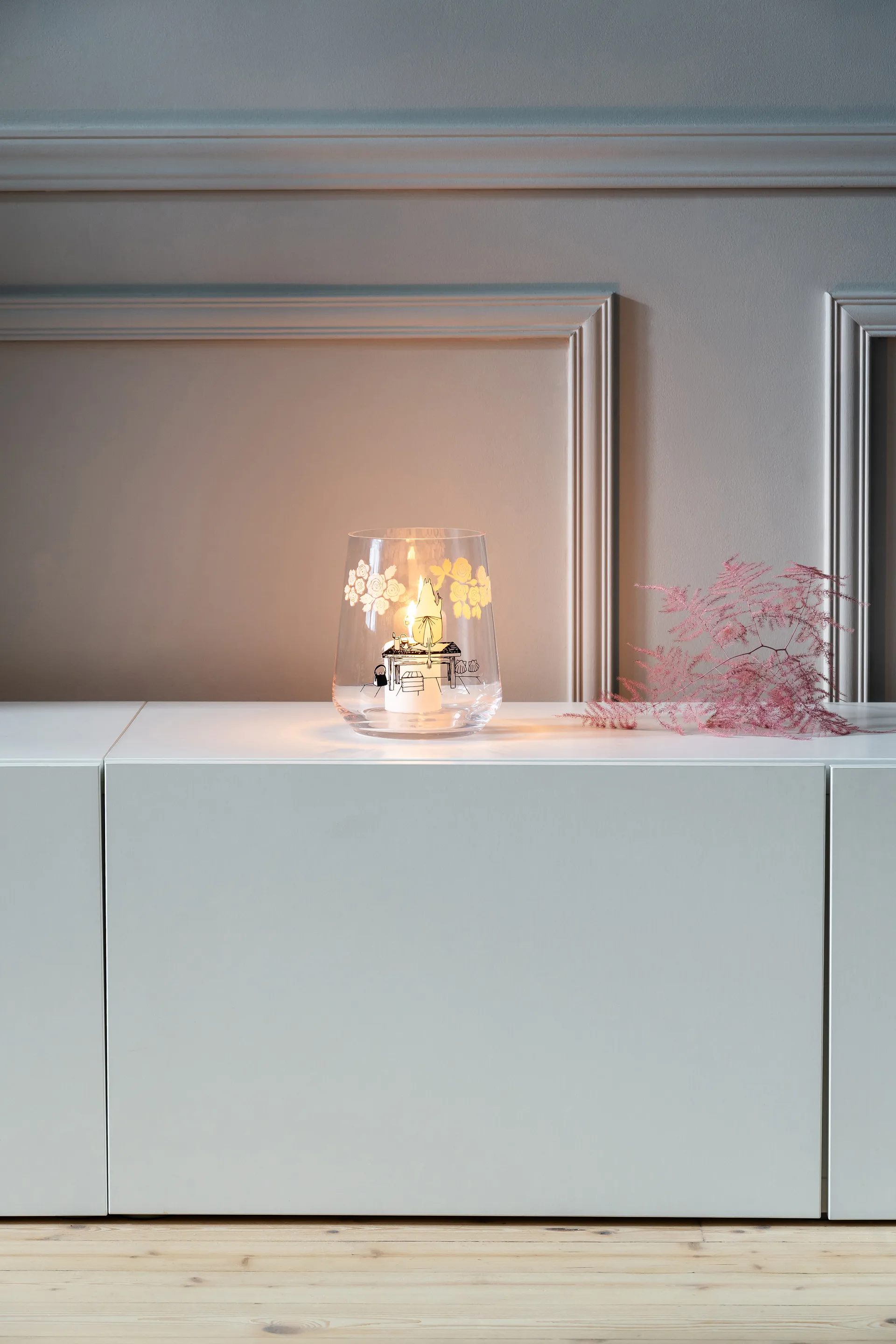 Moomin Originals lykt/vase 17,5 cm, Roser Muurla