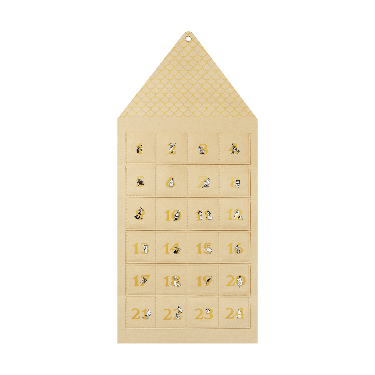Muurla Moominhouse adventskalender 45x100 cm Beige