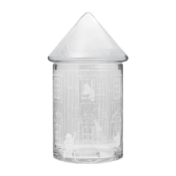 Moominhouse glassboks med lokk 30,5 cm - Klar - Muurla
