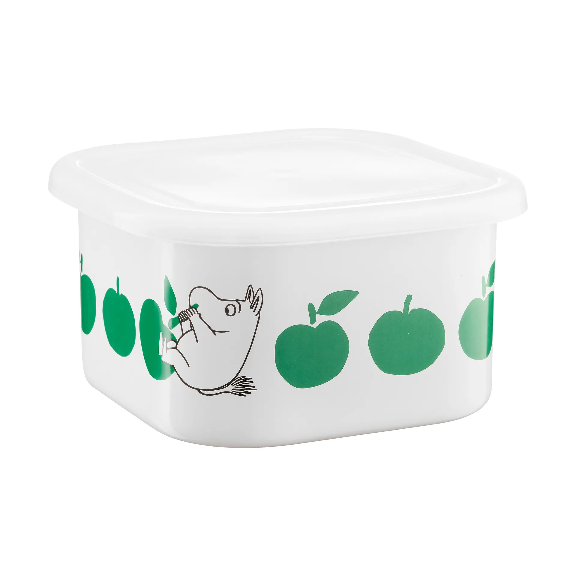 Mumin emaljeboks med lokk 1,5 L, Joyfull Apples-grønn Muurla