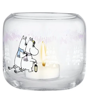 Mumin lyslykt Ø9x8 cm - Frosty Day - Muurla