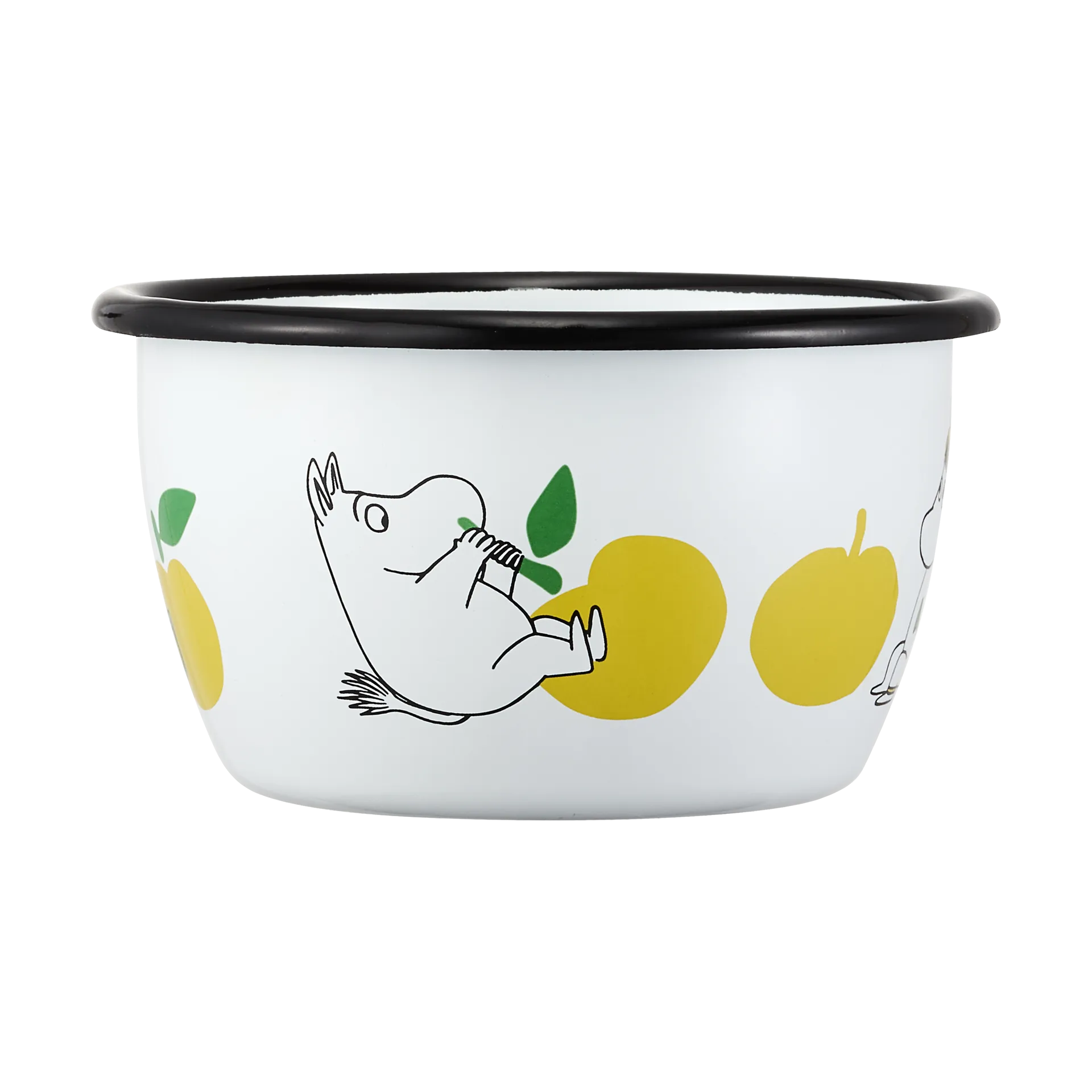Mummi emaljebolle30 cl, Joyfull Apples-gul Muurla
