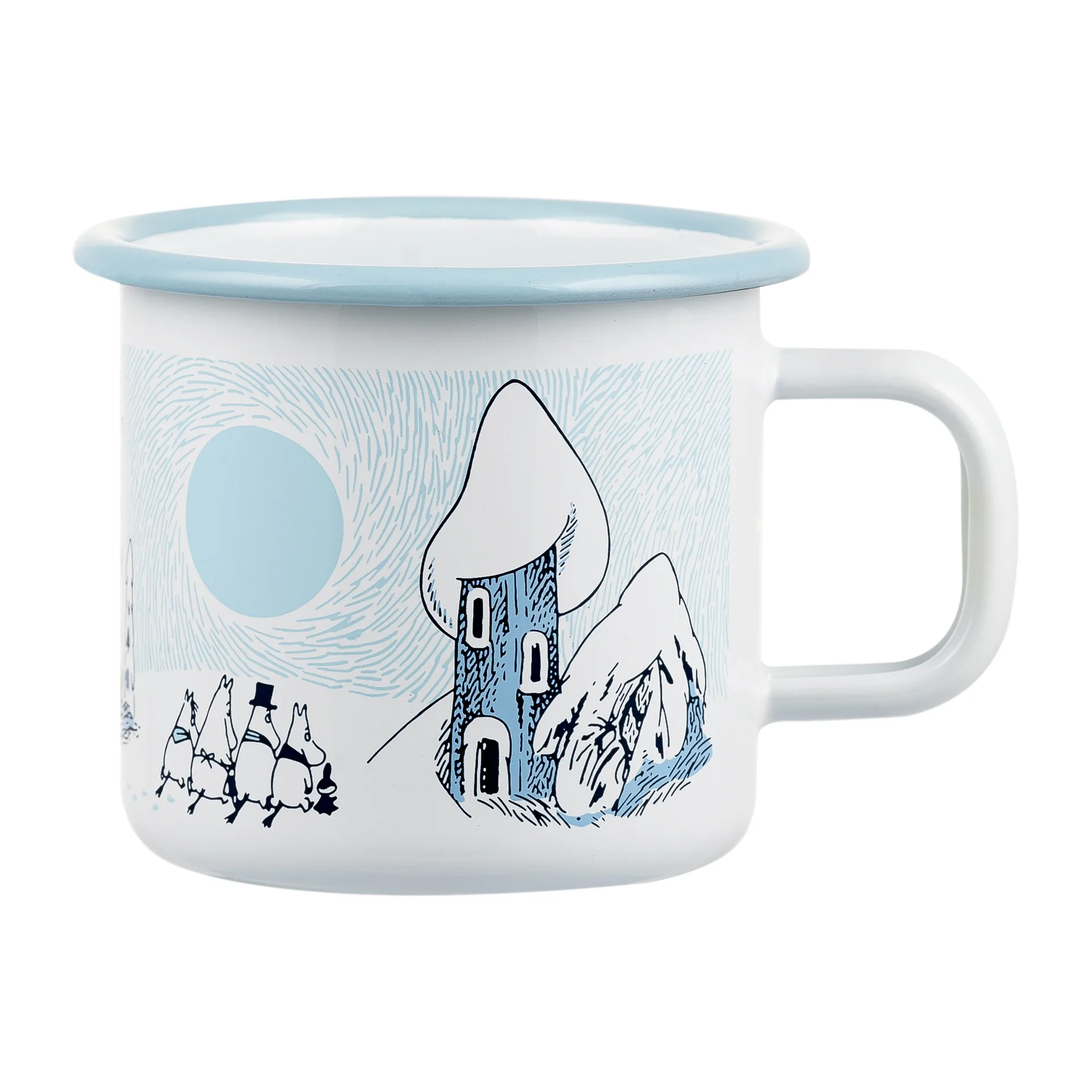 Mummitrollet emaljekopp Snowy Valley 37 cl, Blå-hvit Muurla