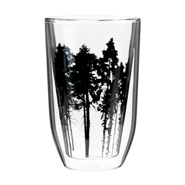 Nordic The Forest hot drinks glass 30 cl - Klar-svart - Muurla