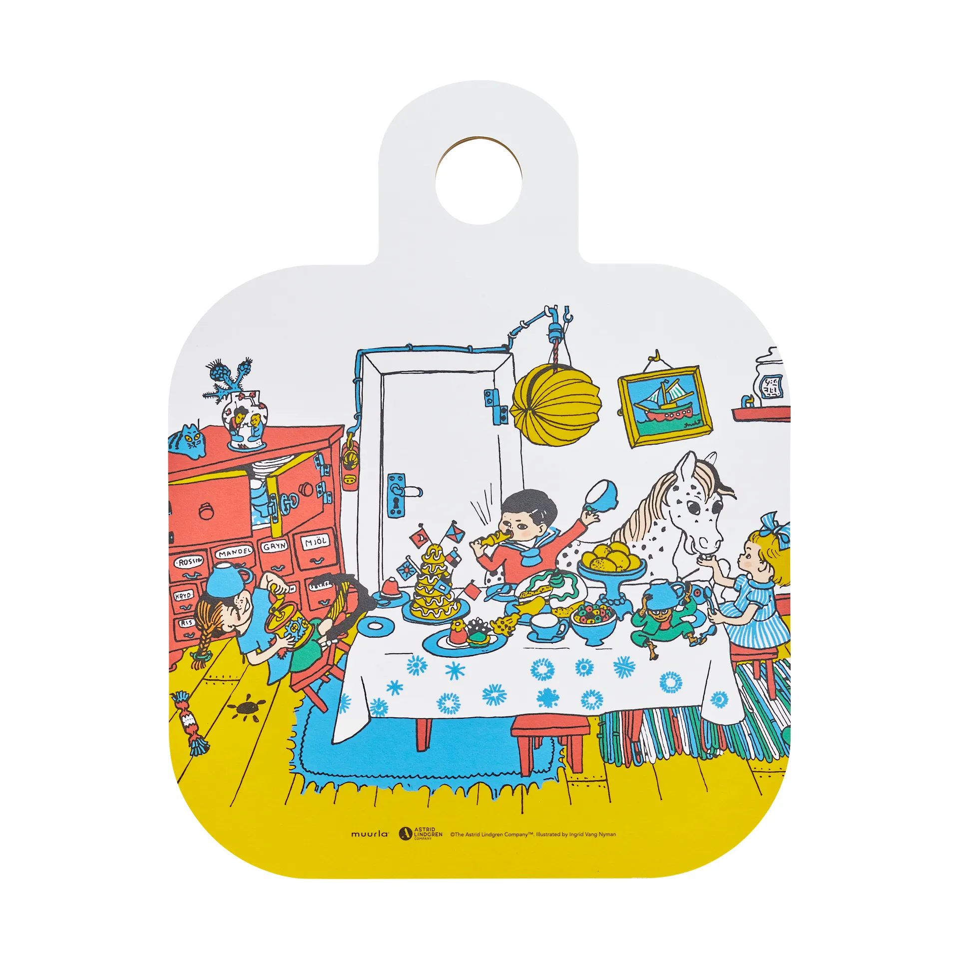 Pippi Chop & Serve skjærebrett 25x32 cm, Villa Villekulla Muurla