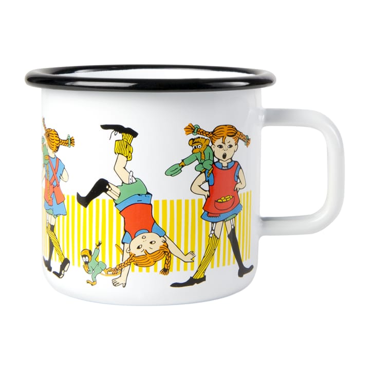 Pippi longstocking emaljekopp 3,7 dl - White  - Muurla