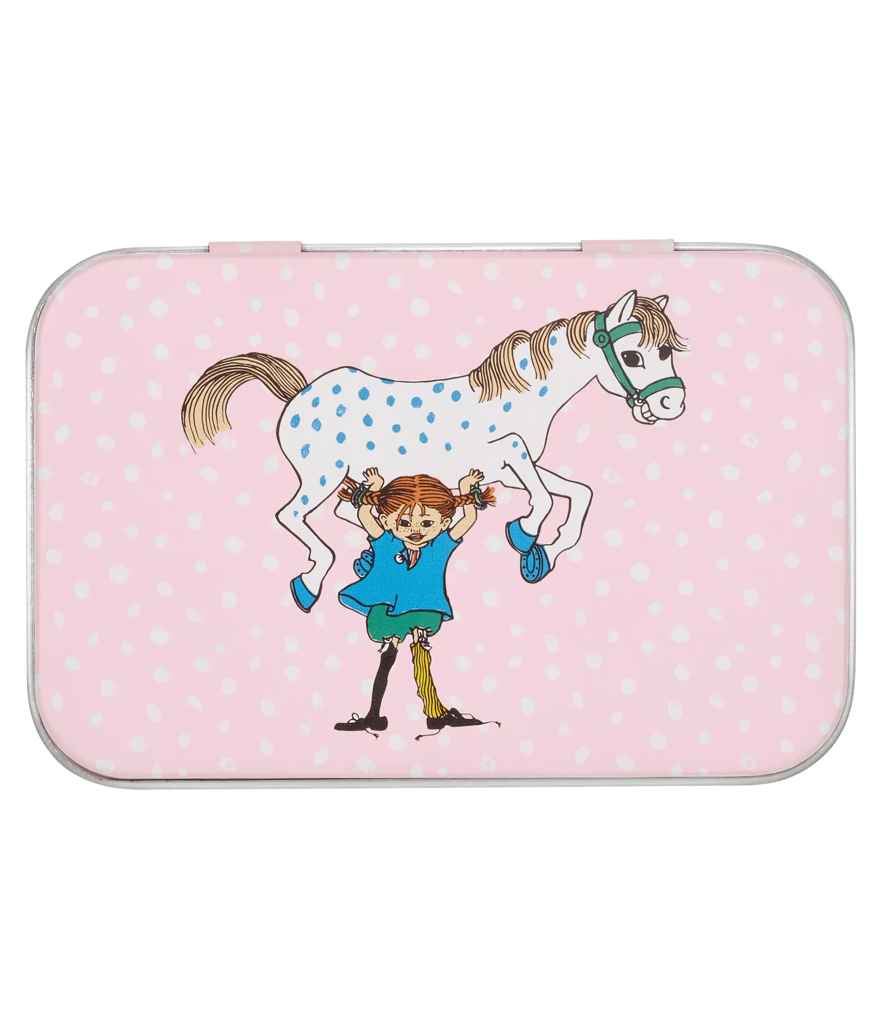 Pippi metallboks 10x6,5x3 cm, Pippi and the Horse Muurla