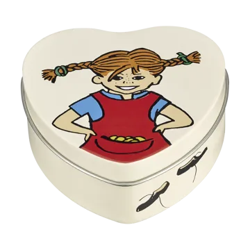 Pippi tinnboks hjerteformet 4x10 cm. - Be More Pippi - Muurla