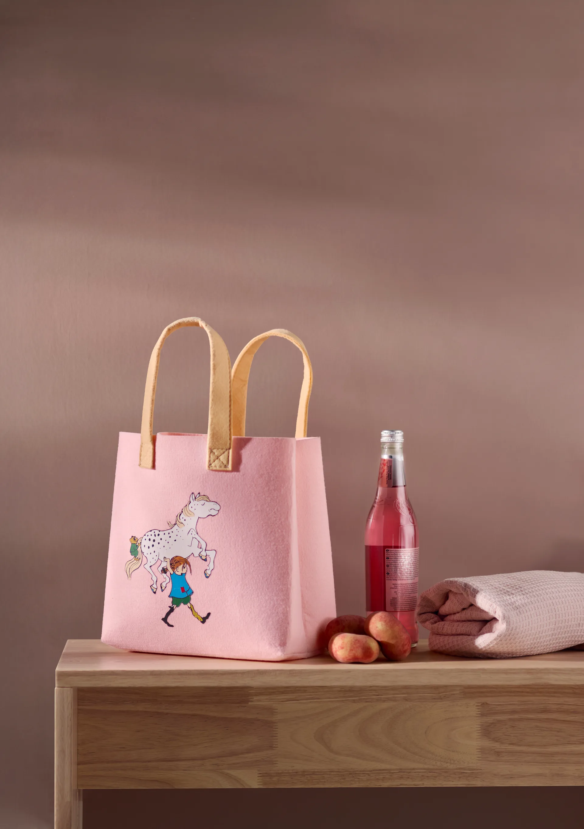 Pippi Tote Bag veske 25x25 cm, Pippi and the Horse Muurla