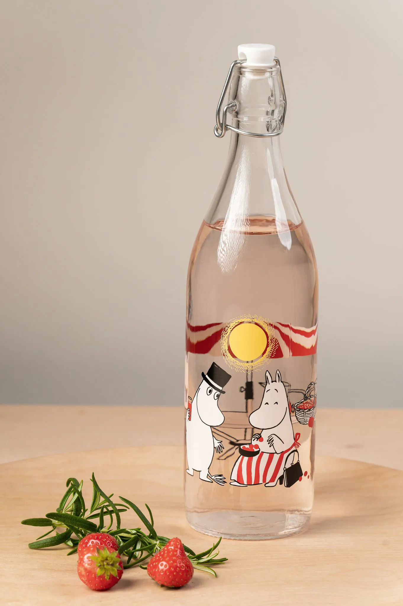 Summertime glassflaske 1 L, Transparent Muurla