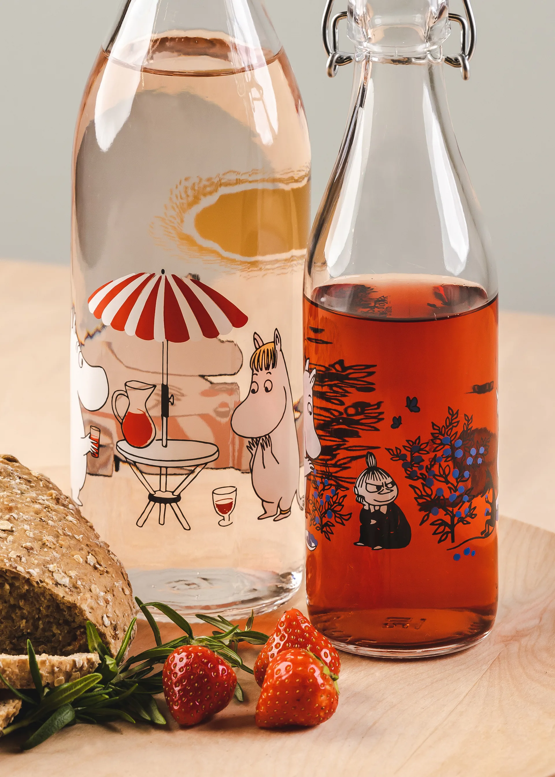 Summertime glassflaske 1 L, Transparent Muurla