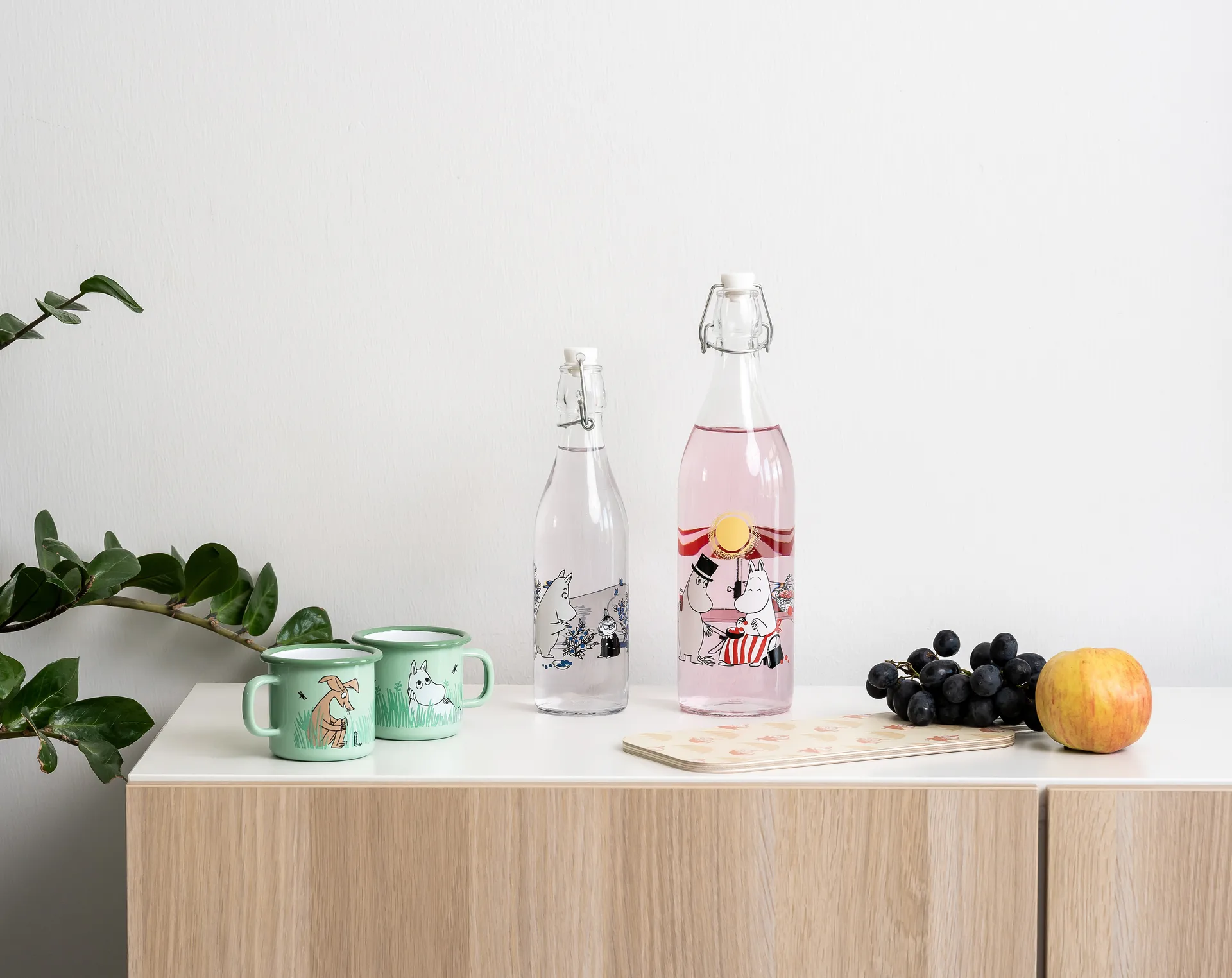 Summertime glassflaske 1 L, Transparent Muurla