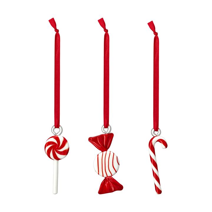 Sweets juledekorasjon 3-pk - Rød - Muurla