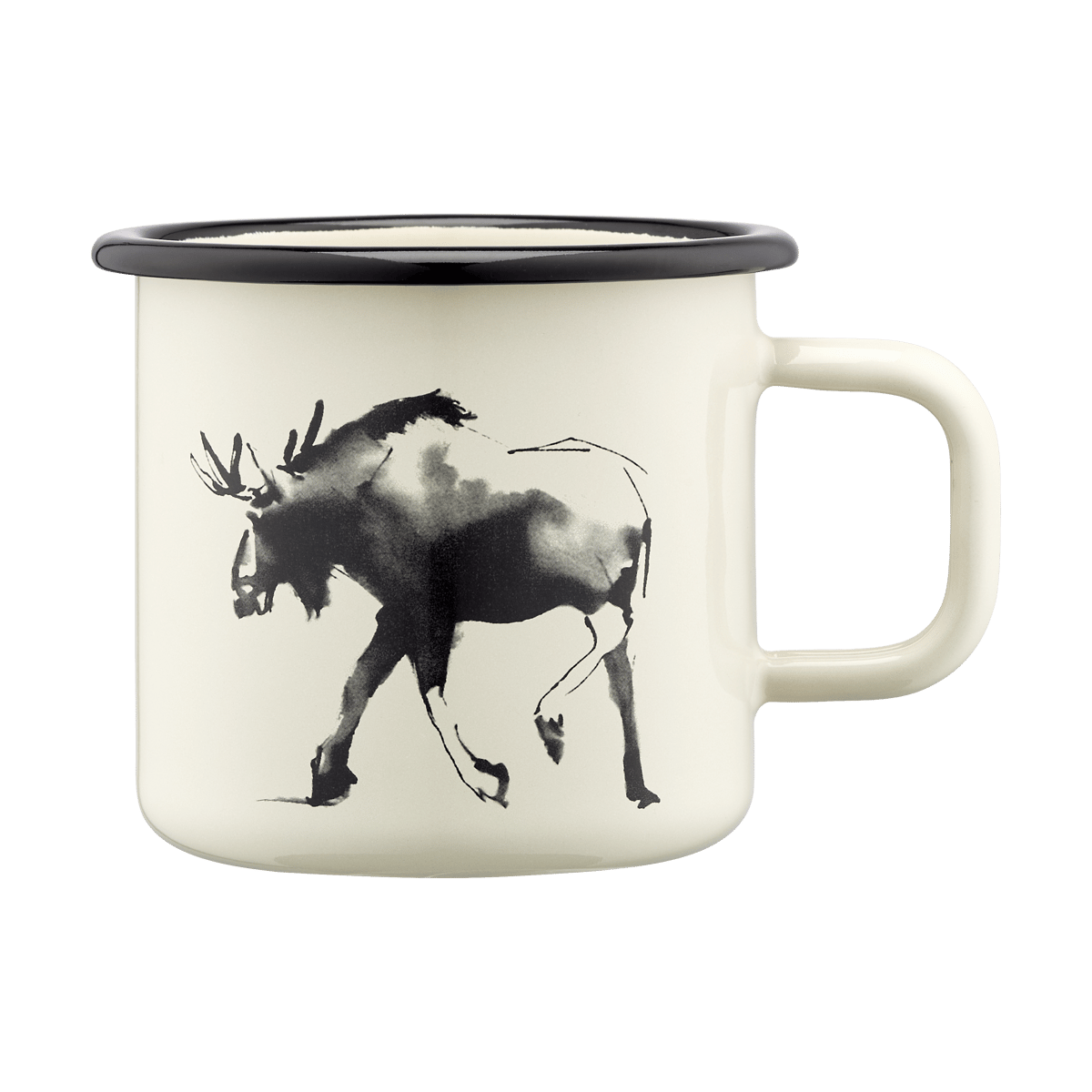 Muurla Teemu Järvi x Muurla emaljekrus 37 cl Elg | Skandinavisk Design | Kaffekopper | Hvit