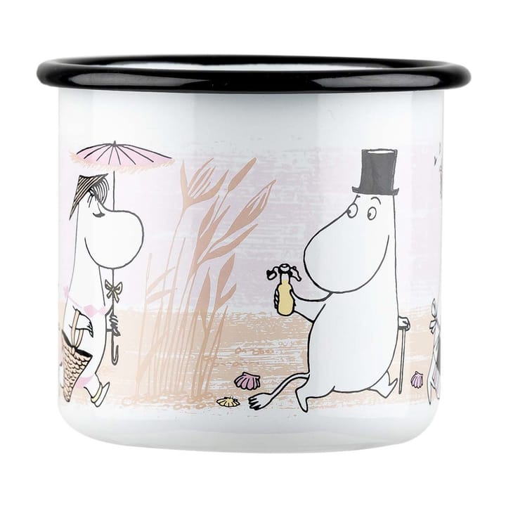 The Beach Retro emaljekopp 37 cl, White Muurla
