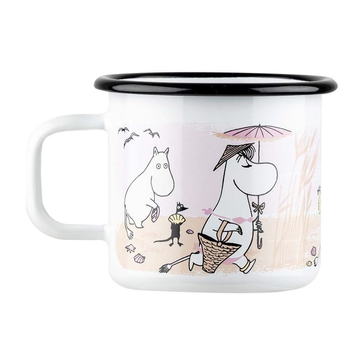 The Beach Retro emaljekopp 37 cl, White Muurla