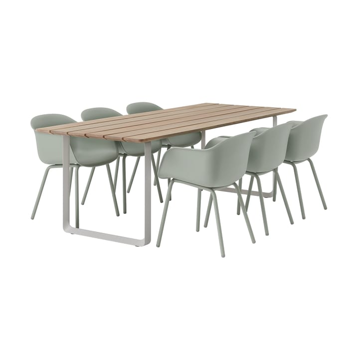 70/70 Outdoor spisebord 225x90 cm grått stålstativ Muuto