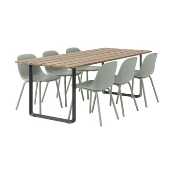 70/70 Outdoor spisebord 225x90 cm svart stålstativ - undefined - Muuto