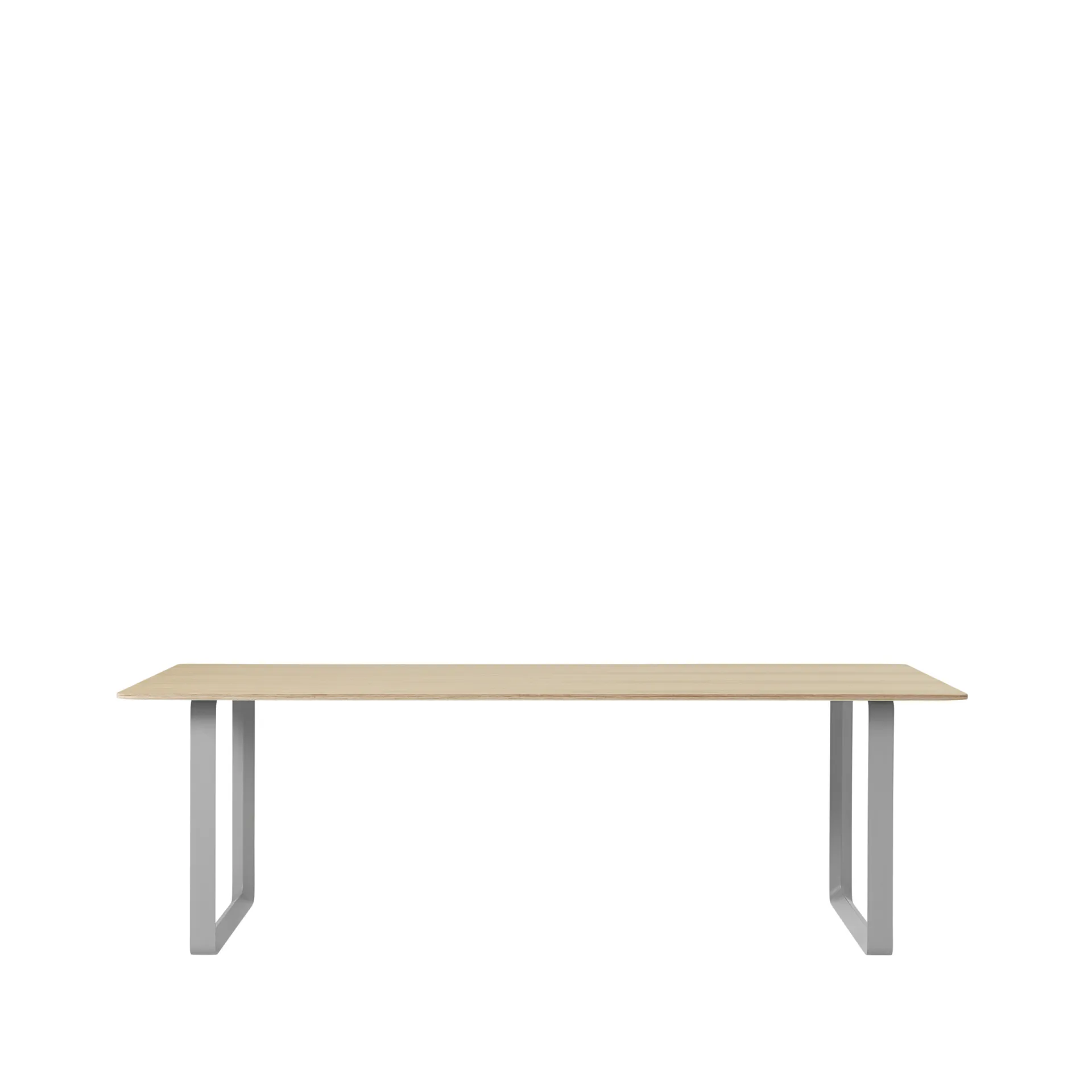 70/70 spisebord 225 x 90 cm, Oak veneer-Plywood-Grey Muuto