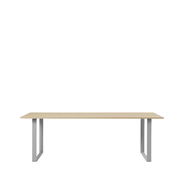 70/70 spisebord 225 x 90 cm - Oak veneer-Plywood-Grey - Muuto
