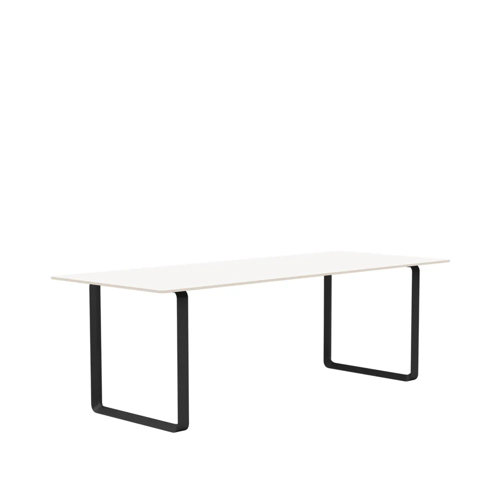 70/70 spisebord 225 x 90 cm, White laminate-Plywood-Black Muuto