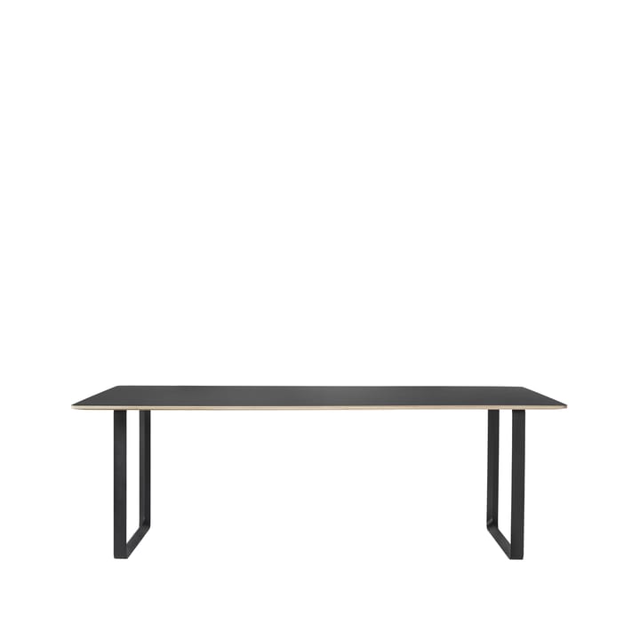 70/70 spisebord 255 x 108 cm - Black linoleum-Plywood-Black - Muuto